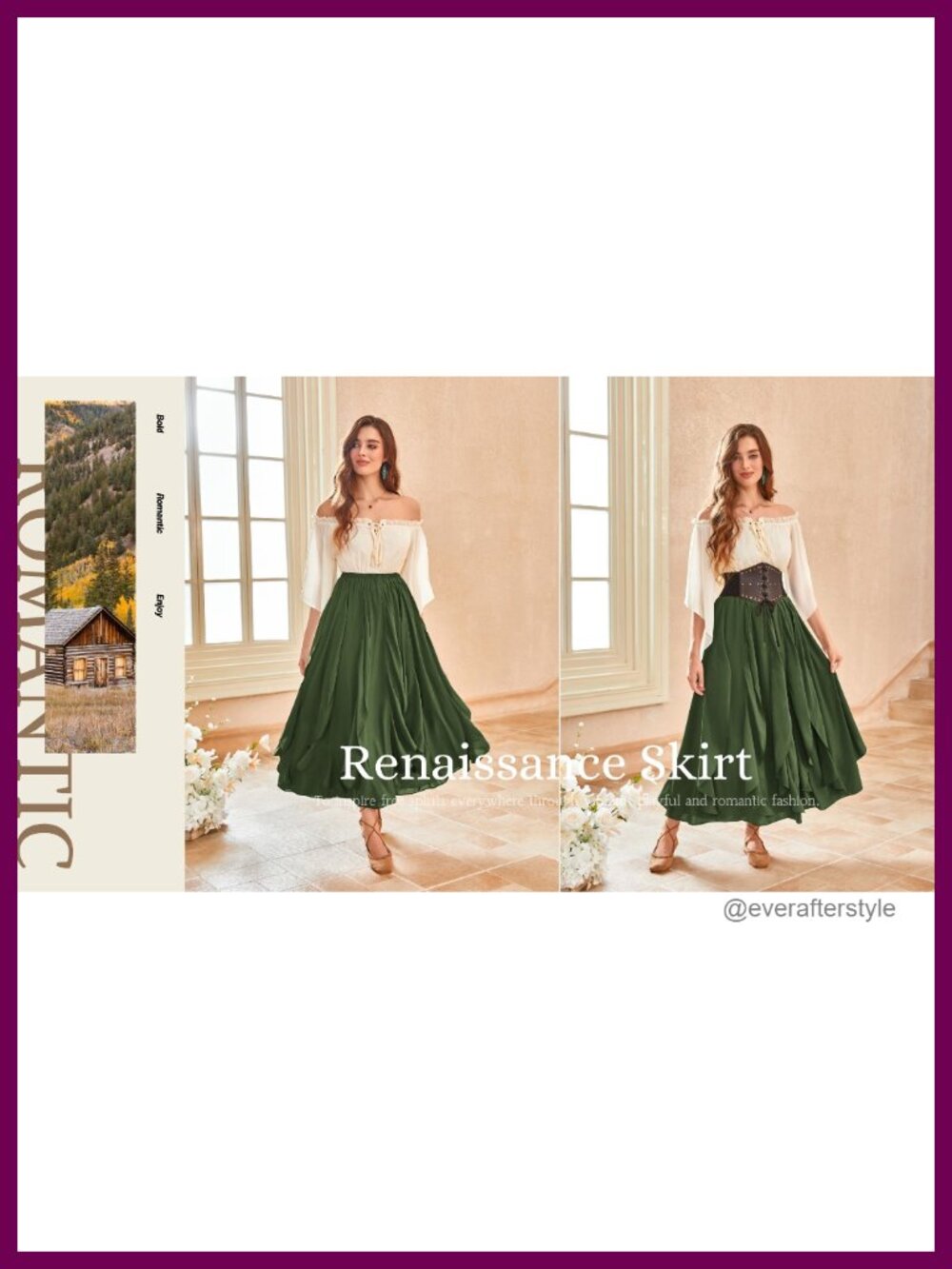 Boho Renaissance Long Maxi Skirt Chiffon Ruffle High Waist Full Skirt - Picture 6 of 6
